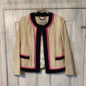 Milly Cream Jacket with Black & Pink Trim
